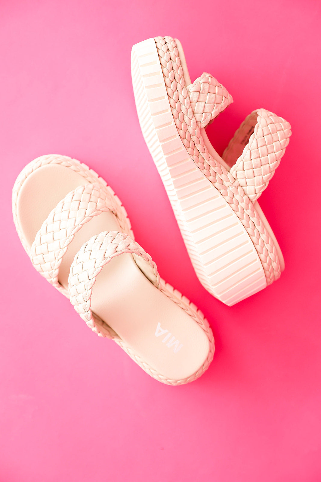 Ecru Braided Platform Shoes