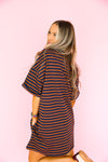 Doing Fun Things T-shirt Dress - Navy/Brick Combo