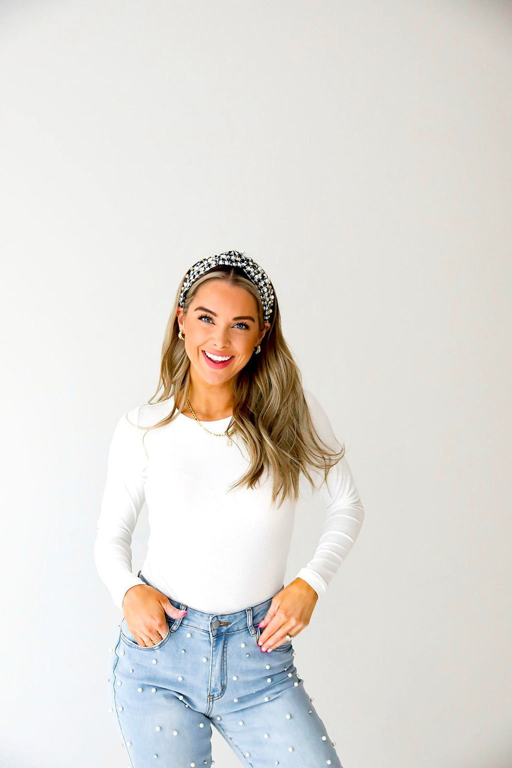 I'm So Basic Bodysuit LS-White