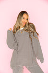 Cozy Weekend Striped Top- Brown