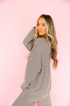 Cozy Weekend Striped Top- Brown