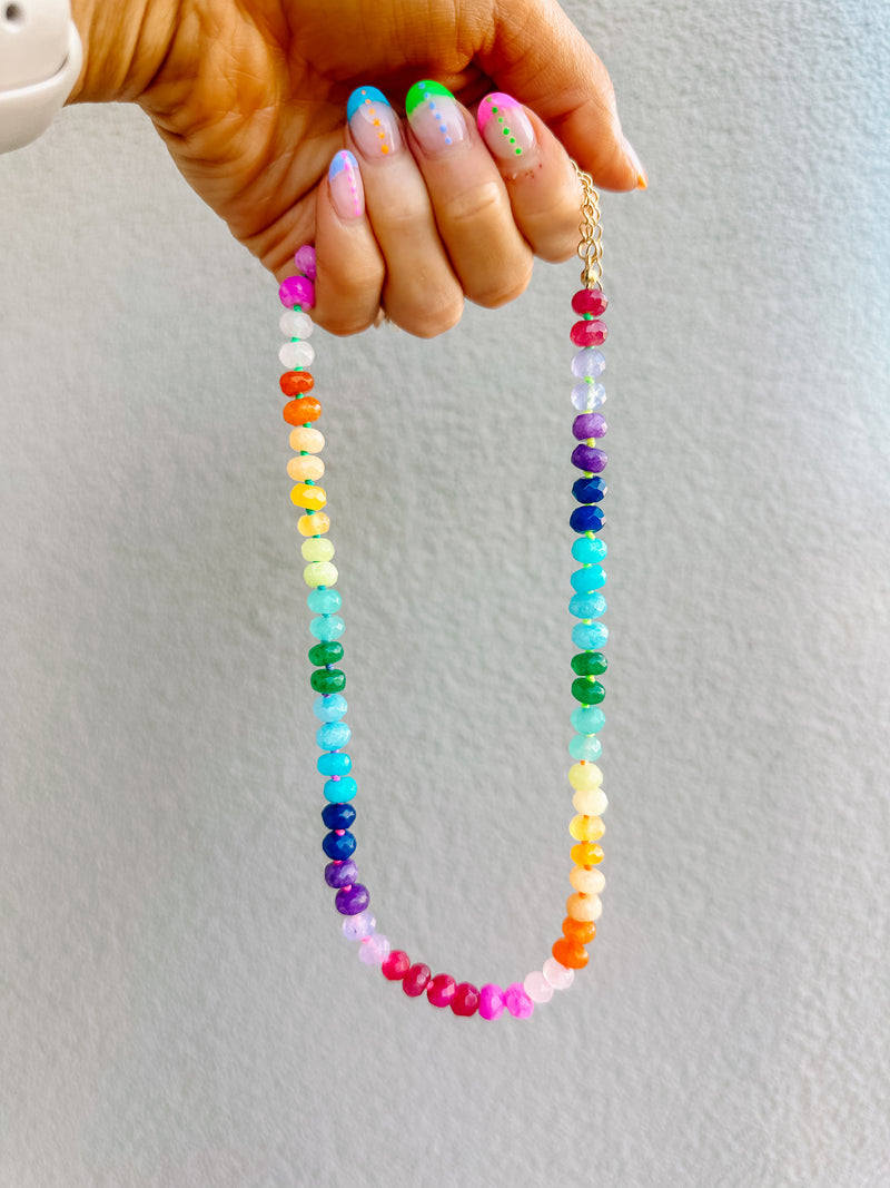 Sunrise Rainbow Gemstone Necklace