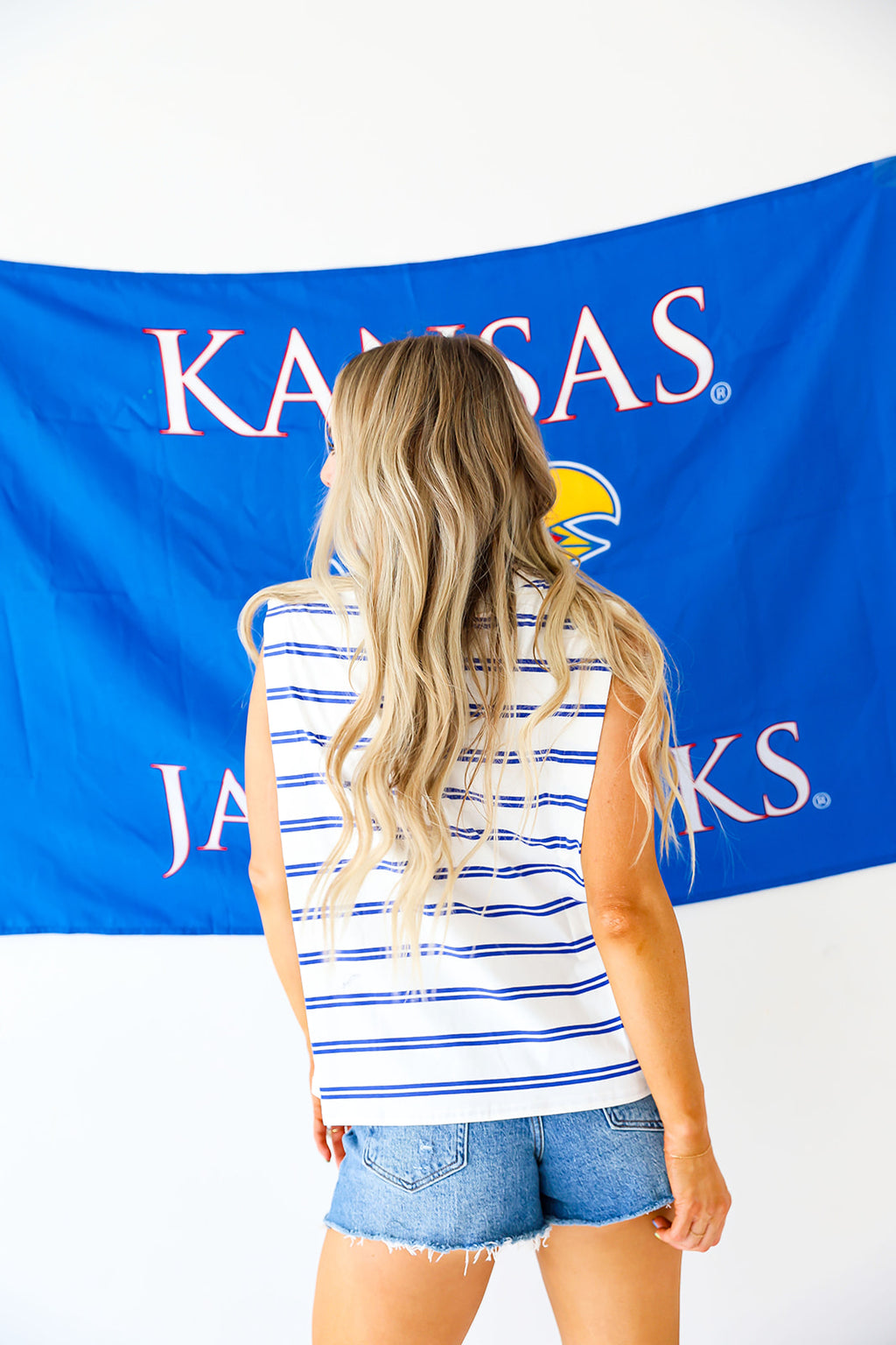 Starting With Stripes Tank-Blue/White