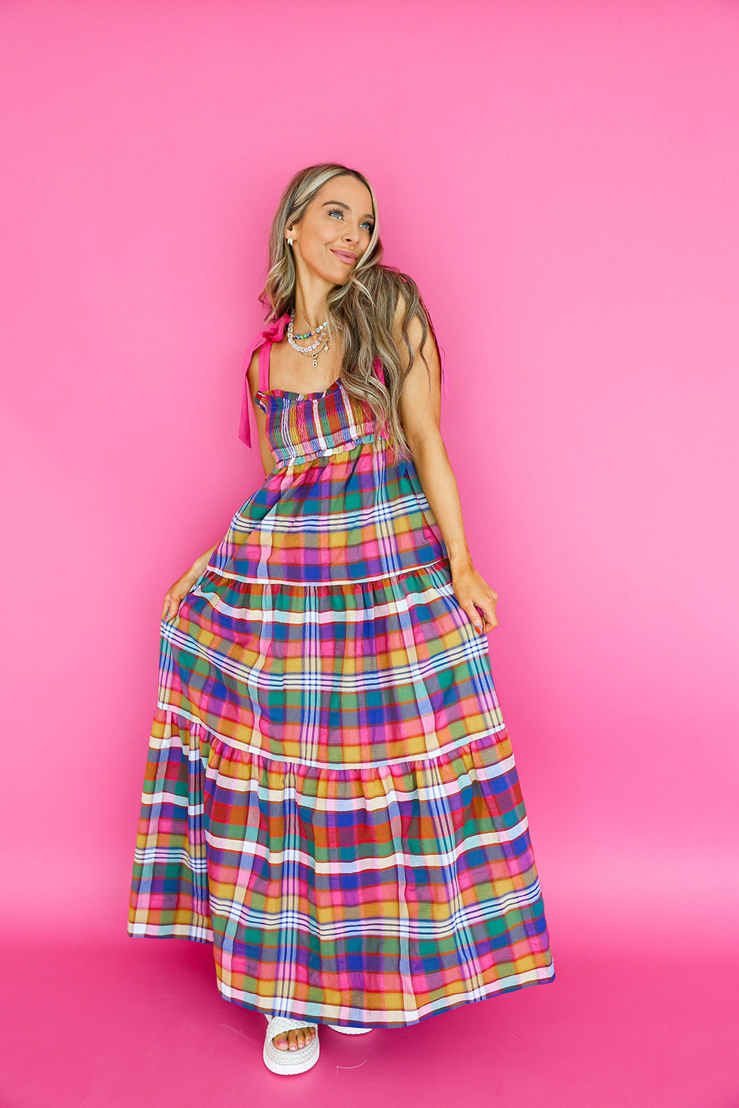 Sunshine Social Plaid Maxi Dress