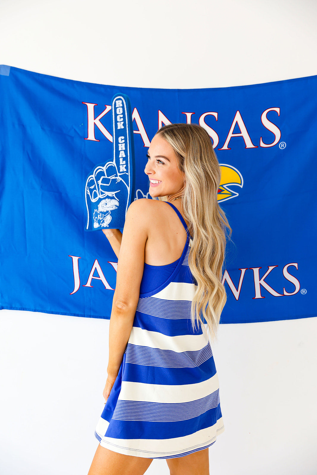 Better In Stripes Dress-Blue