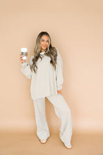 Cozy Weekend Striped Top- Beige