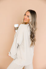 Cozy Weekend Striped Top- Beige