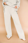 Cozy Weekend Striped Pants- Beige