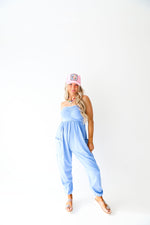 Just A Chiller Strapless Jumpsuit-Periwinkle