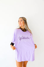 K-State Wildcats Embroidered Tee-Lavender