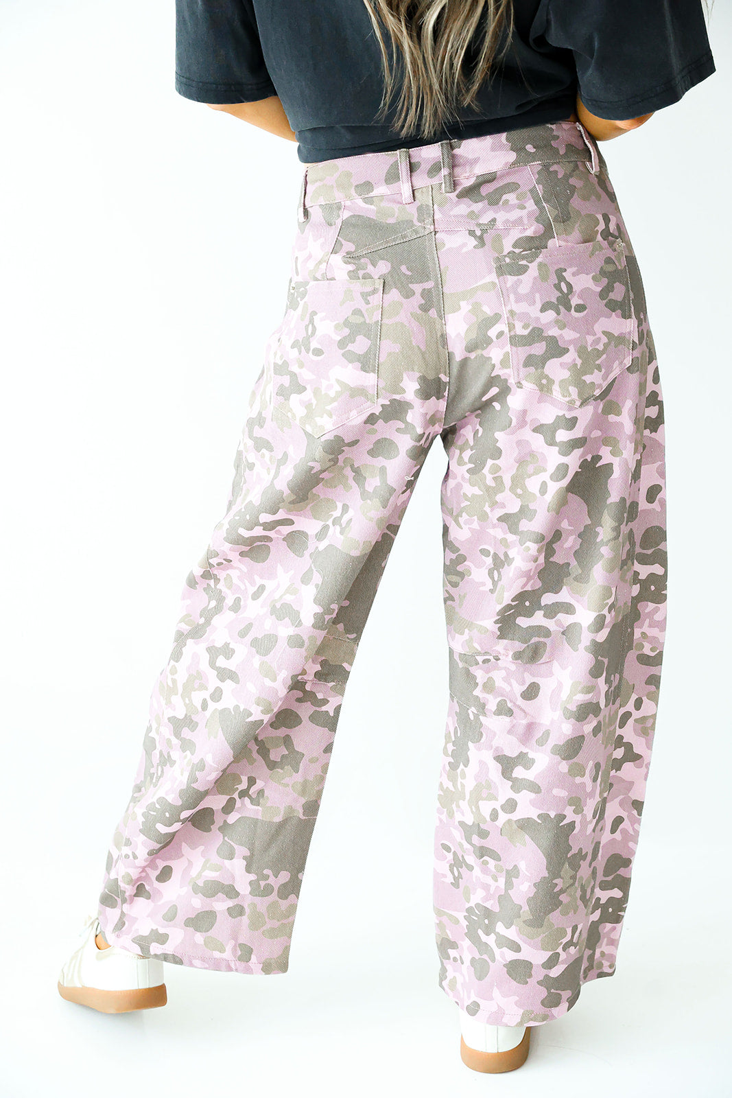 Blush Camo Barrel Pants