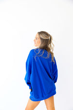 KU Varsity Puff Crewneck-Royal