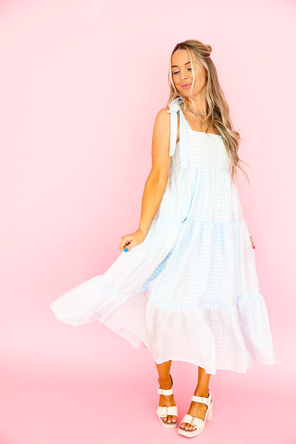 Cloud Nine Gingham Dress