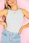 I'm So Basic Bodysuit- Heather Grey