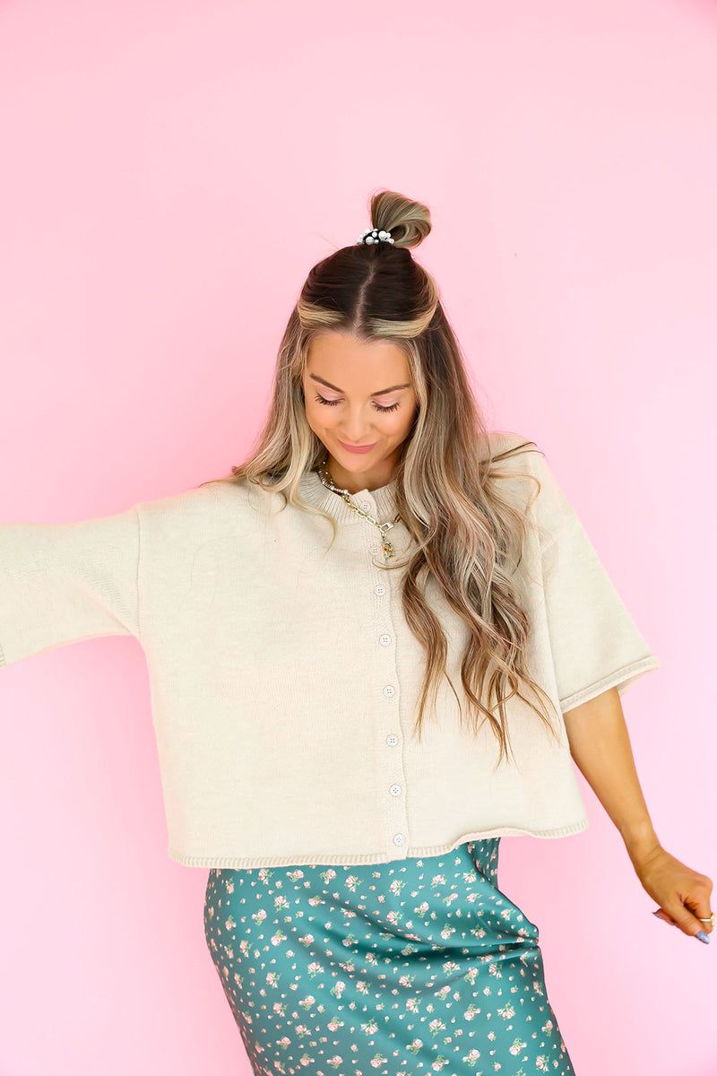 Cloud Nine Cardigan Top – Ecru