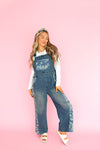 Flower Patch Overalls – Dark Denim