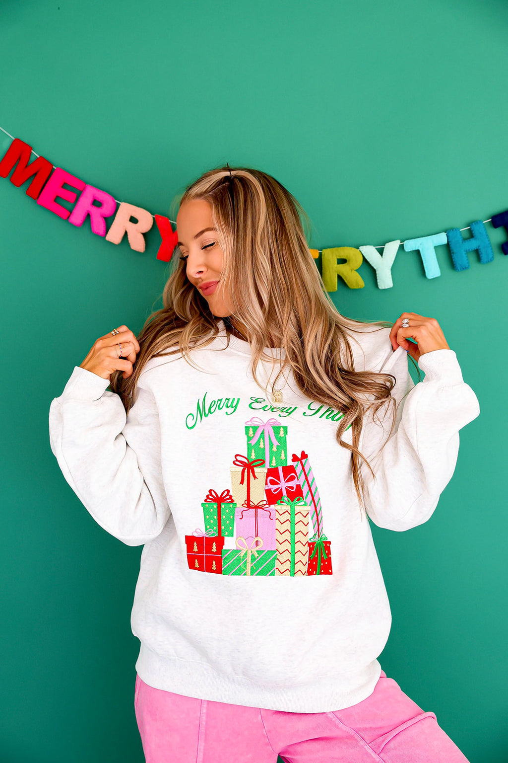 Merry Everything Sweatshirt – Heather Grey