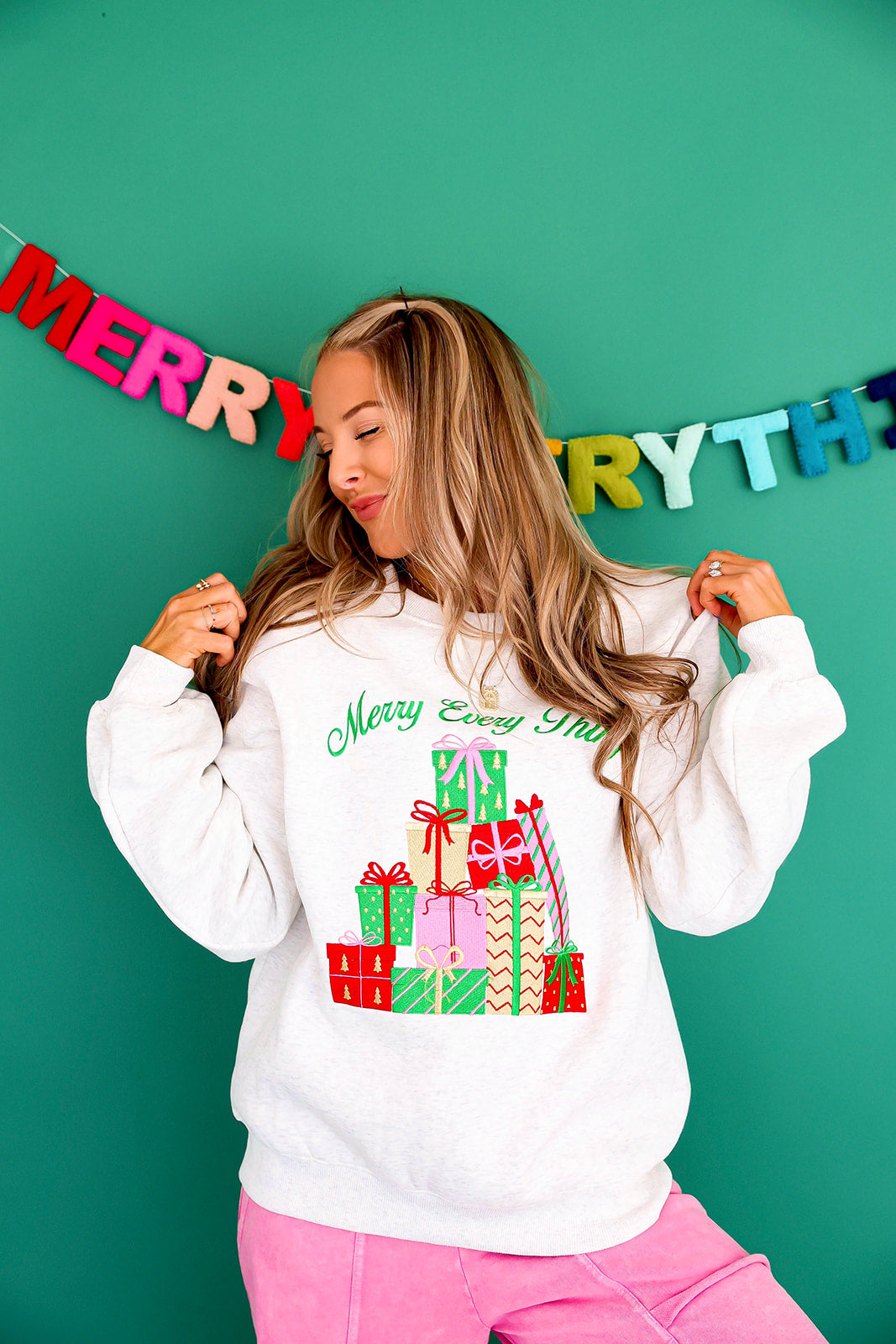 Merry Everything Sweatshirt – Heather Grey