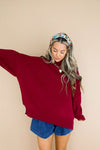 Say Yes Sweater- Cabernet
