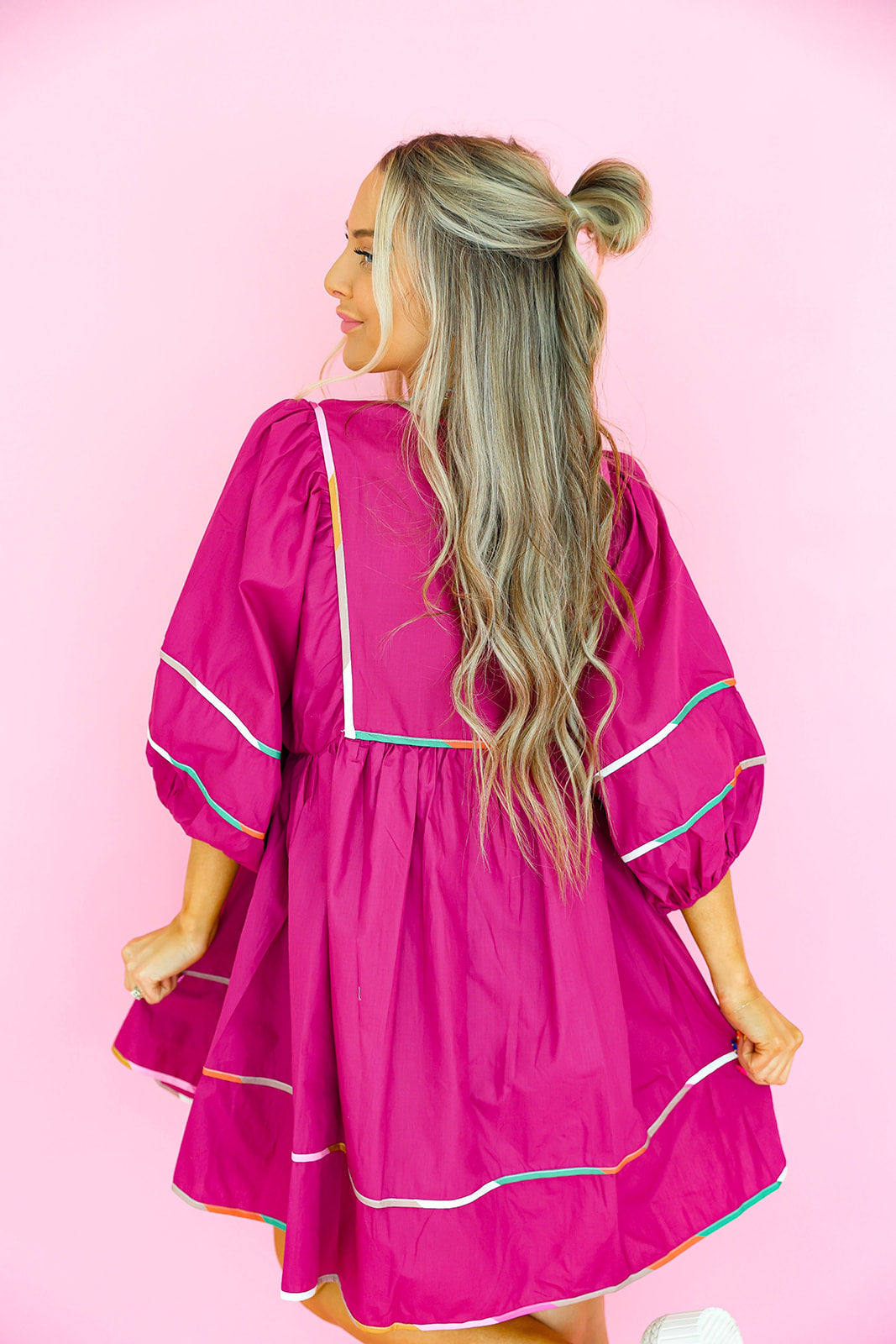 Berry Punch Balloon Sleeve Dress