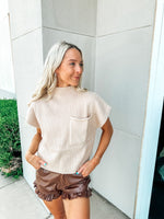 Just Passing Through Sweater Top-Taupe