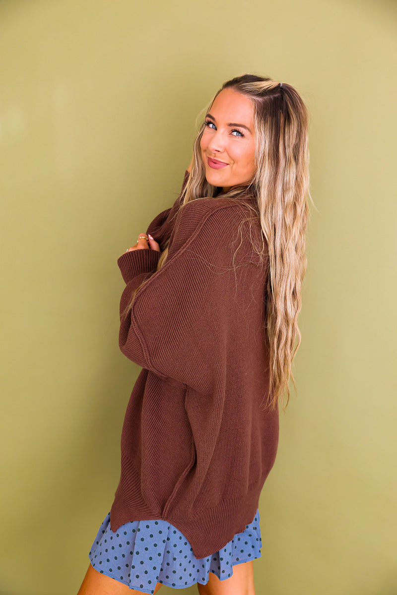 Say Yes Sweater- Chocolate RESTOCK