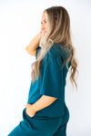 Scuba Luxe Boxy Top- Dark Green