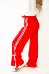 Sporty Girl Strut Track Pants-Red