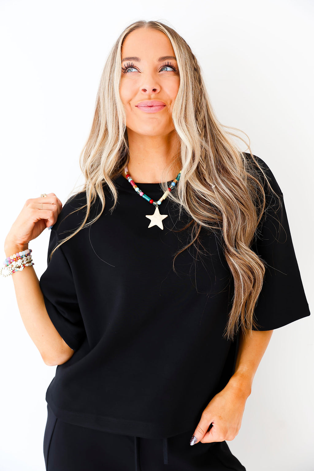 Scuba Luxe Boxy Top – Black