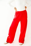 Sporty Girl Strut Track Pants-Red