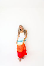 Taste the Rainbow Ruffle Maxi Dress