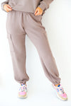 Mocha Scuba Sweatshirt & Cargo Joggers Set