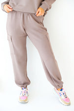 Mocha Scuba Sweatshirt & Cargo Joggers Set