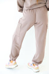Mocha Scuba Sweatshirt & Cargo Joggers Set