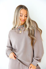 Mocha Scuba Sweatshirt & Cargo Joggers Set