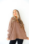 Everyday V-Neck Pullover- Chestnut