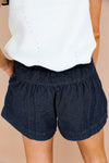 Denim Cutie Flare Shorts-Black