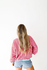 Full of Vibrance Striped Pullover-Pink Combo