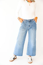 High Rise Crop Carpenter Wide Leg Jean