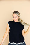 Uptown Girl Sweater Top-Black