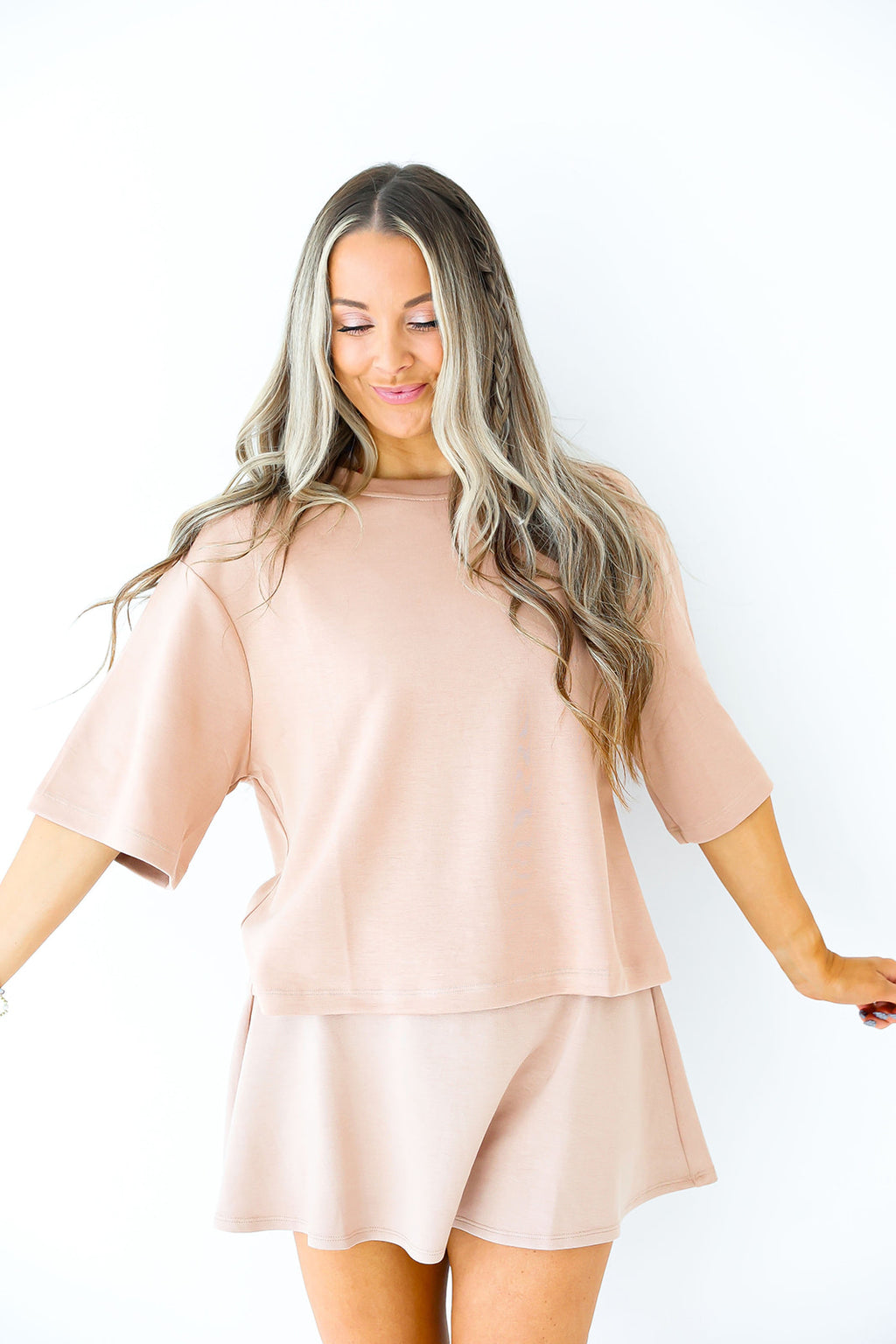 Scuba Luxe Boxy Top- Taupe