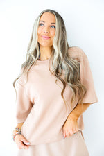 Scuba Luxe Boxy Top- Taupe