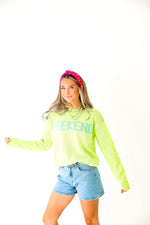 Weekend Motif Sweater-Lime