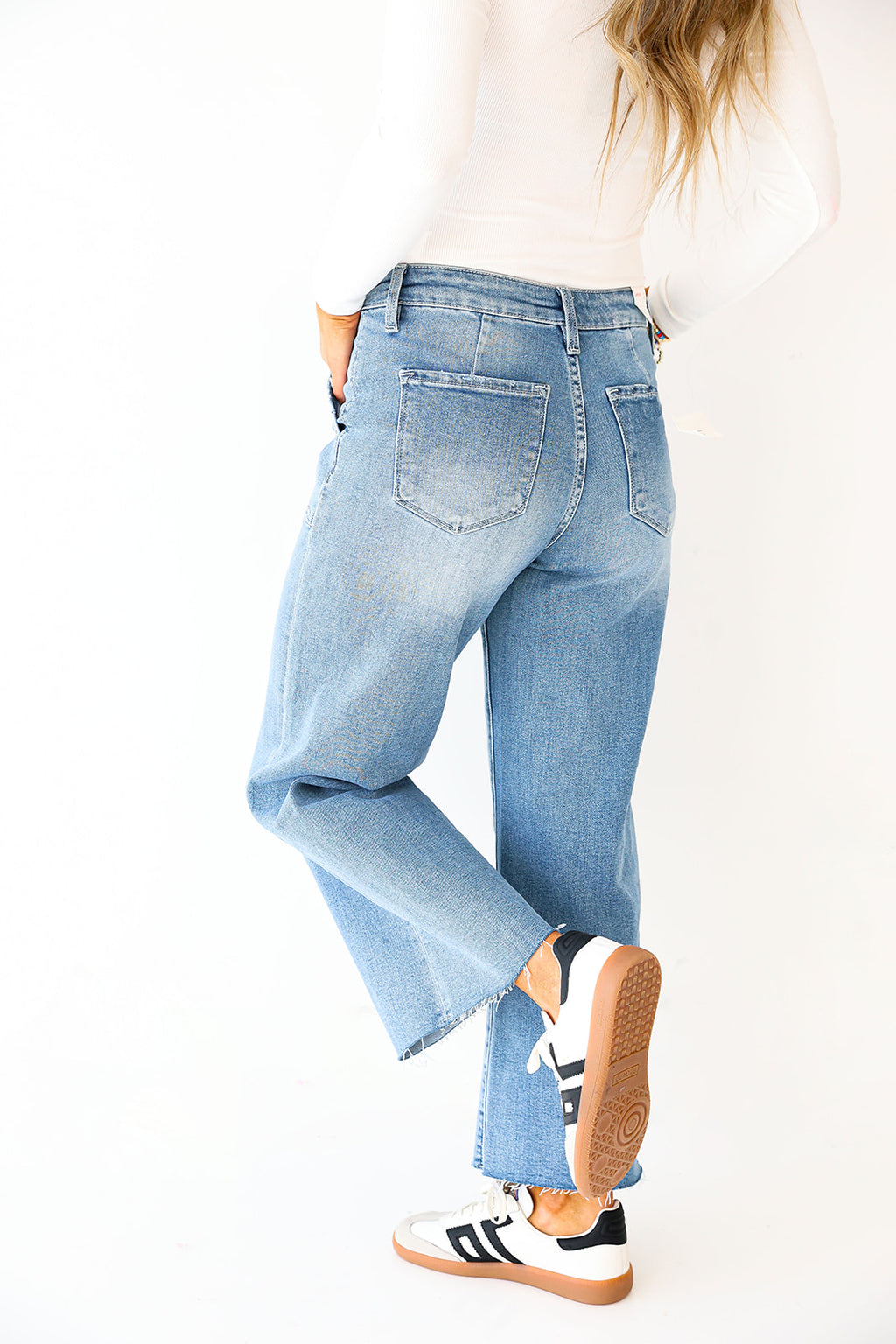 High Rise Crop Carpenter Wide Leg Jean