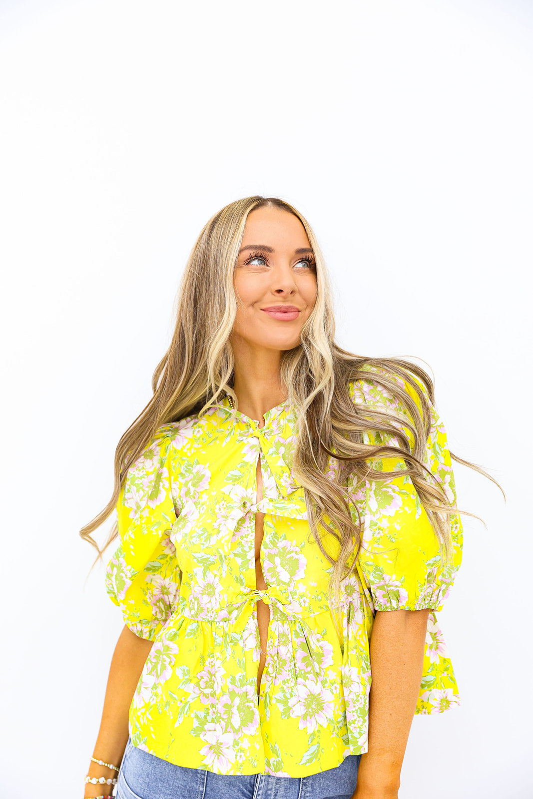 Rays Of Sunshine Floral Tie Top