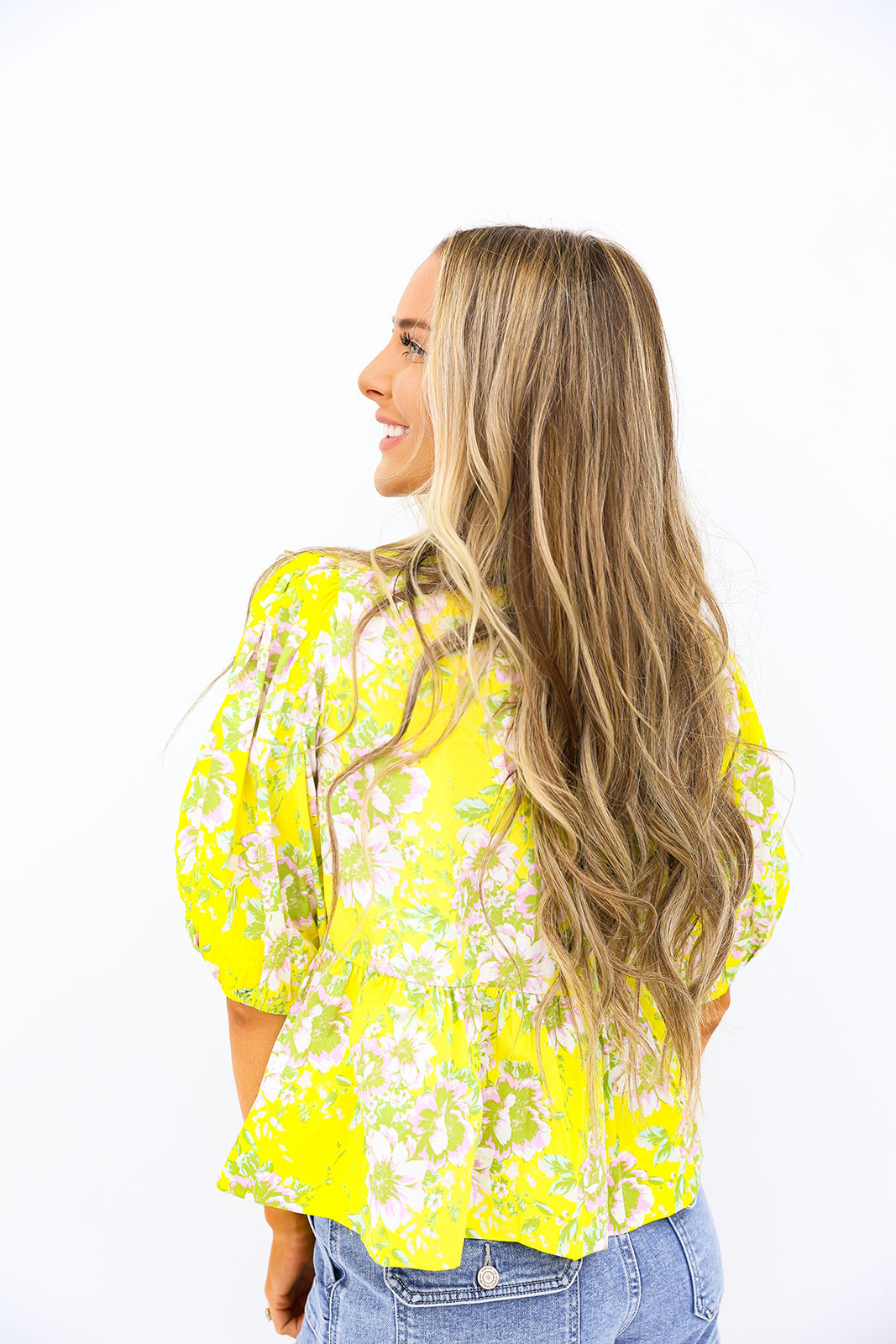 Rays Of Sunshine Floral Tie Top