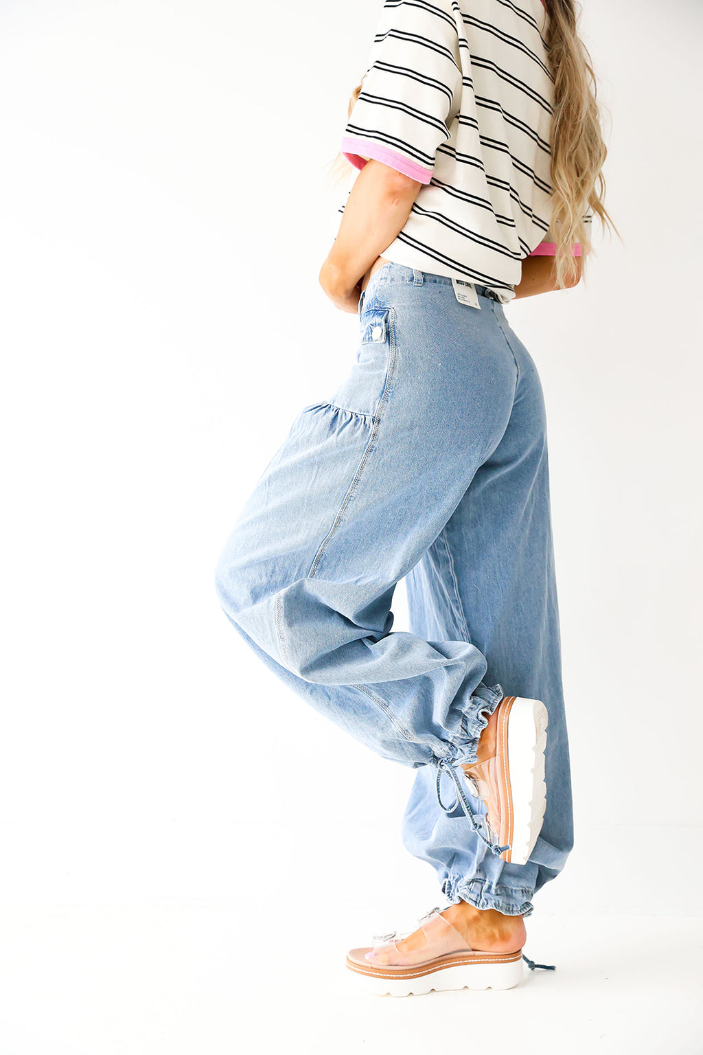 Darling Moment Baggy Tie Jeans