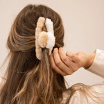 Two Tone Fuzzy Claw Clip