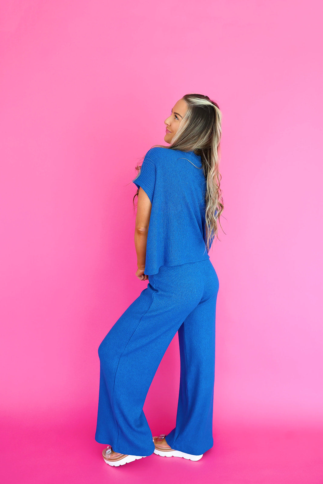 Touch of Texture Knit Set – Blue