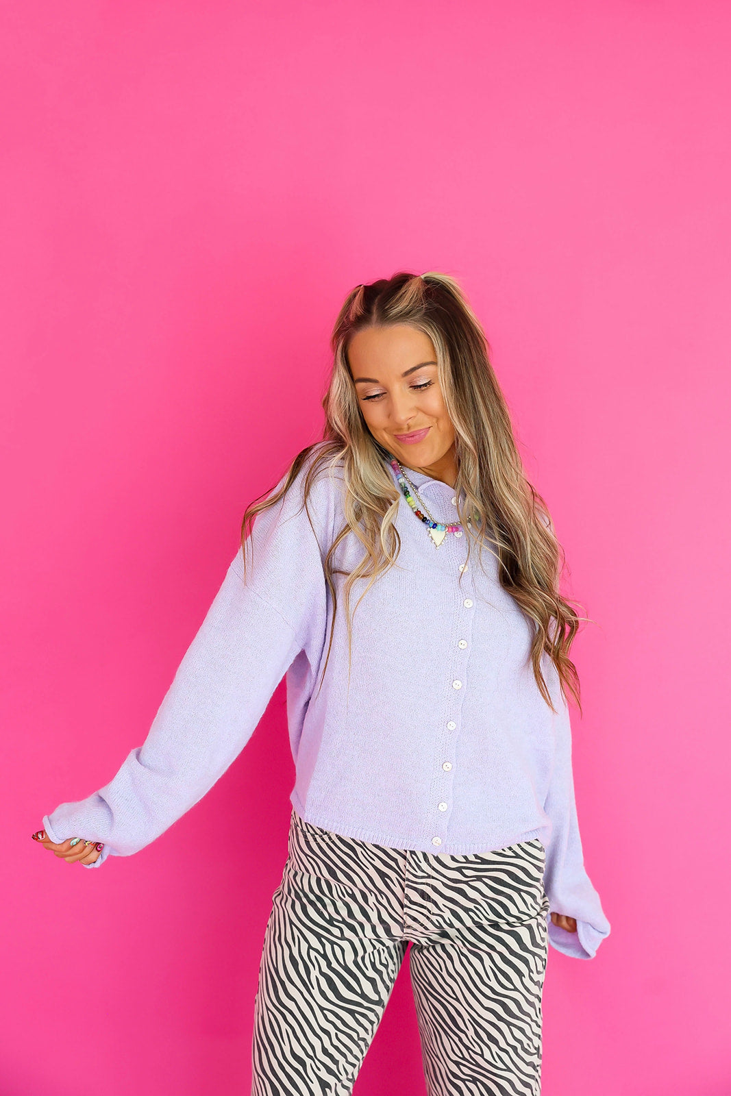 Cozy On Up Cardigan- Lavender